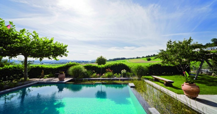 Natur pur und Einbindung der Landschaft, so ist Baden im eigenen Garten ein tolles Erlebnis